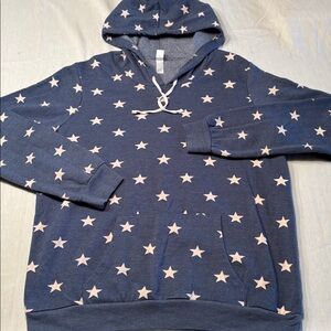 Alternative AOP Star Patterned Blue Hoodie , XXL , $20